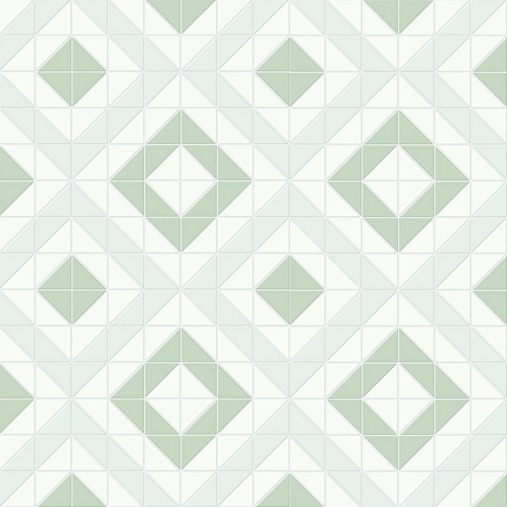 Simplicity Soft Sage Matte Cubic Mosaic Morning Blend | Glazed Porcelain | Floor/Wall Mosaic