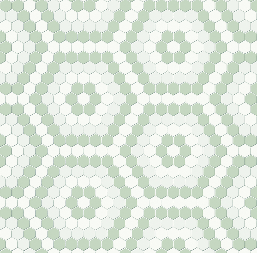 Simplicity Soft Sage Matte Hexagon Mosaic Morning Blend | Glazed Porcelain | Floor/Wall Mosaic