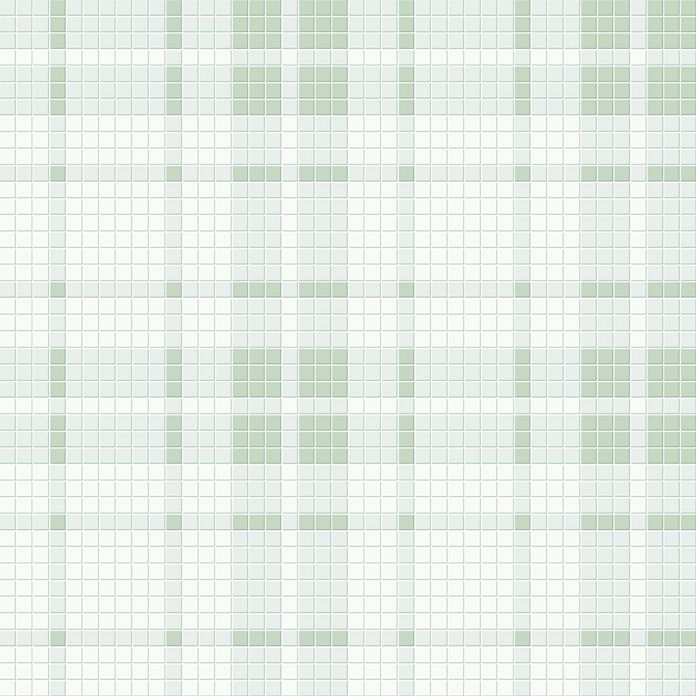 Simplicity Soft Sage Matte Plaid Mosaic Morning Blend | Glazed Porcelain | Floor/Wall Mosaic