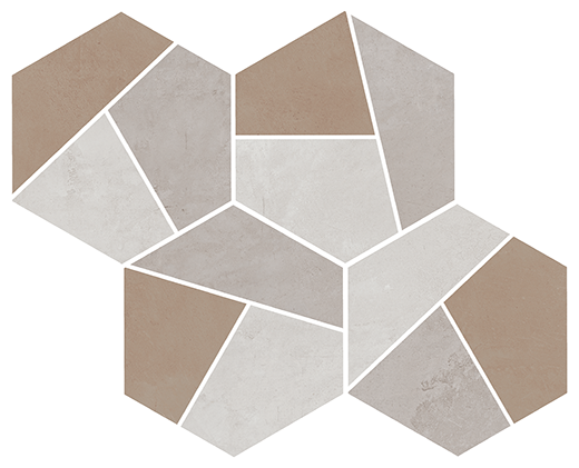 Space Avenue A Gray Matte Warm Mix | Color Body Porcelain | Floor/Wall Decorative Mosaic