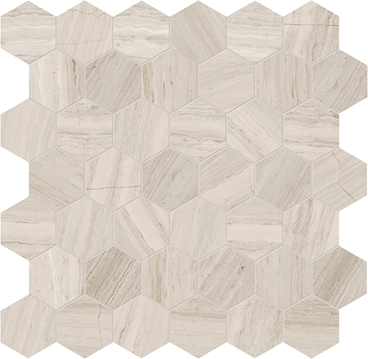 Strada Mist (Limestone) Honed 2" Hexagon | Limestone | Floor/Wall Mosaic