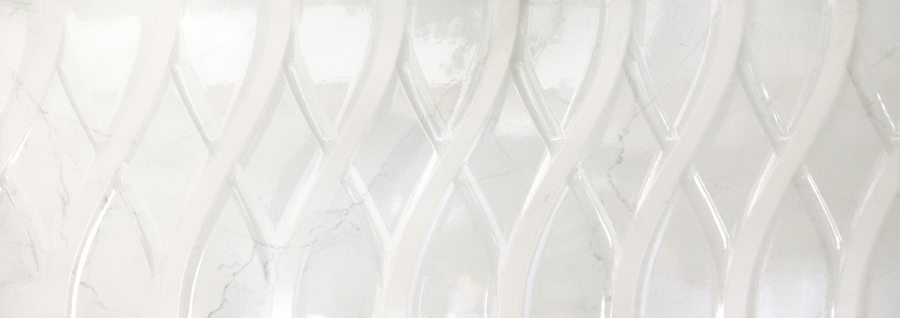 Outlet Swirl Bianco Versilia - Outlet Glossy 16"x48" Wall Deco | Ceramic | Wall Dimensional