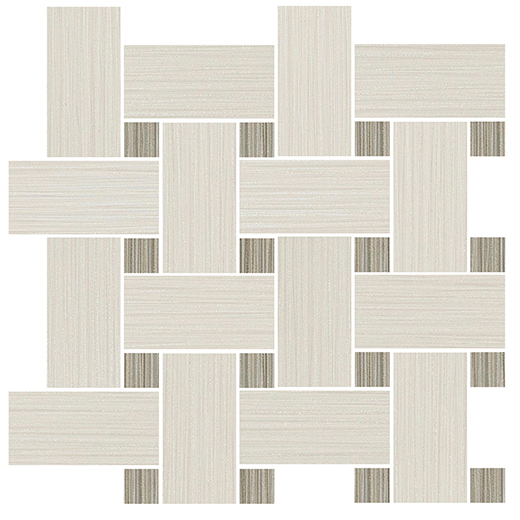 Tremolo Crema Natural Basketweave Mosaic With Olive Dot | Color Body Porcelain | Floor/Wall Mosaic