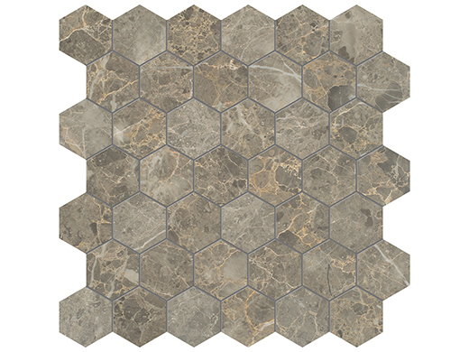 Vel-tto Ash Vel-tto Ash Honed 2" Hexagon | Marble | Floor/Wall Mosaic