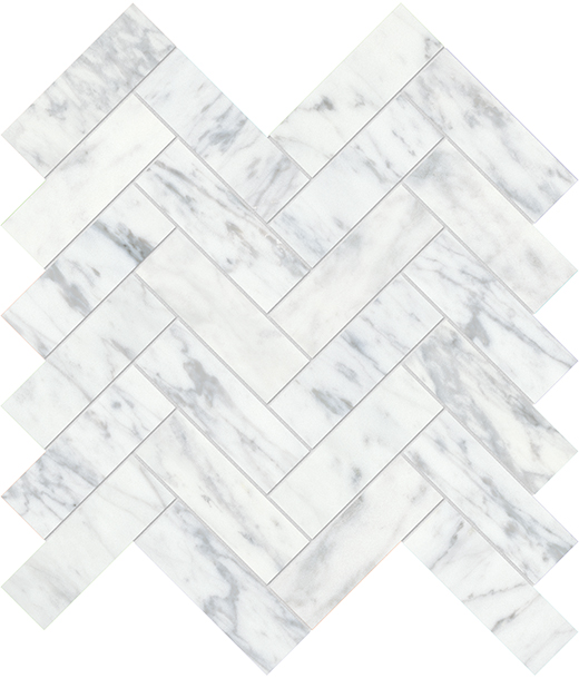 Virt-e Bianco Virt-e Bianco Honed 1.25"x4" Herringbone | Marble | Floor/Wall Mosaic