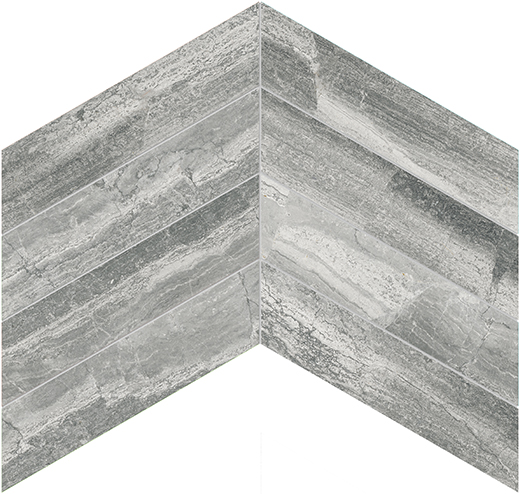 Volcana Notte Honed 2"x8.5" Chevron | Marble | Floor/Wall Mosaic