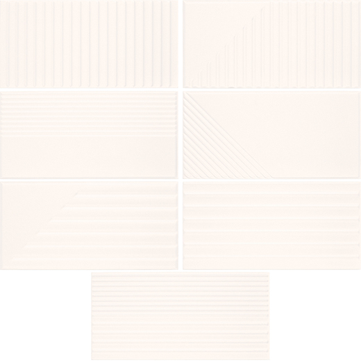 Decadent White Matte 4"x8" Supreme Deco White | Ceramic | Wall Dimensional