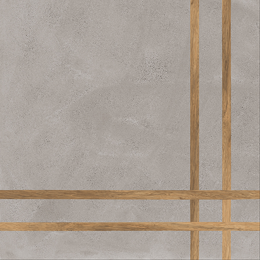 Outlet Zephyr Grigio Matte 24"X24" 4 Line Deco Grigio | Color Body Porcelain | Floor/Wall Decorative