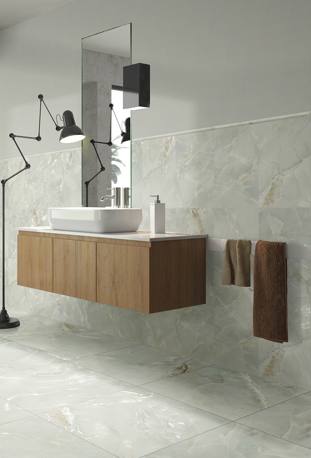 Aurora Light Green Polished .6"x12" Pencil Porcelain Tile GENROSE