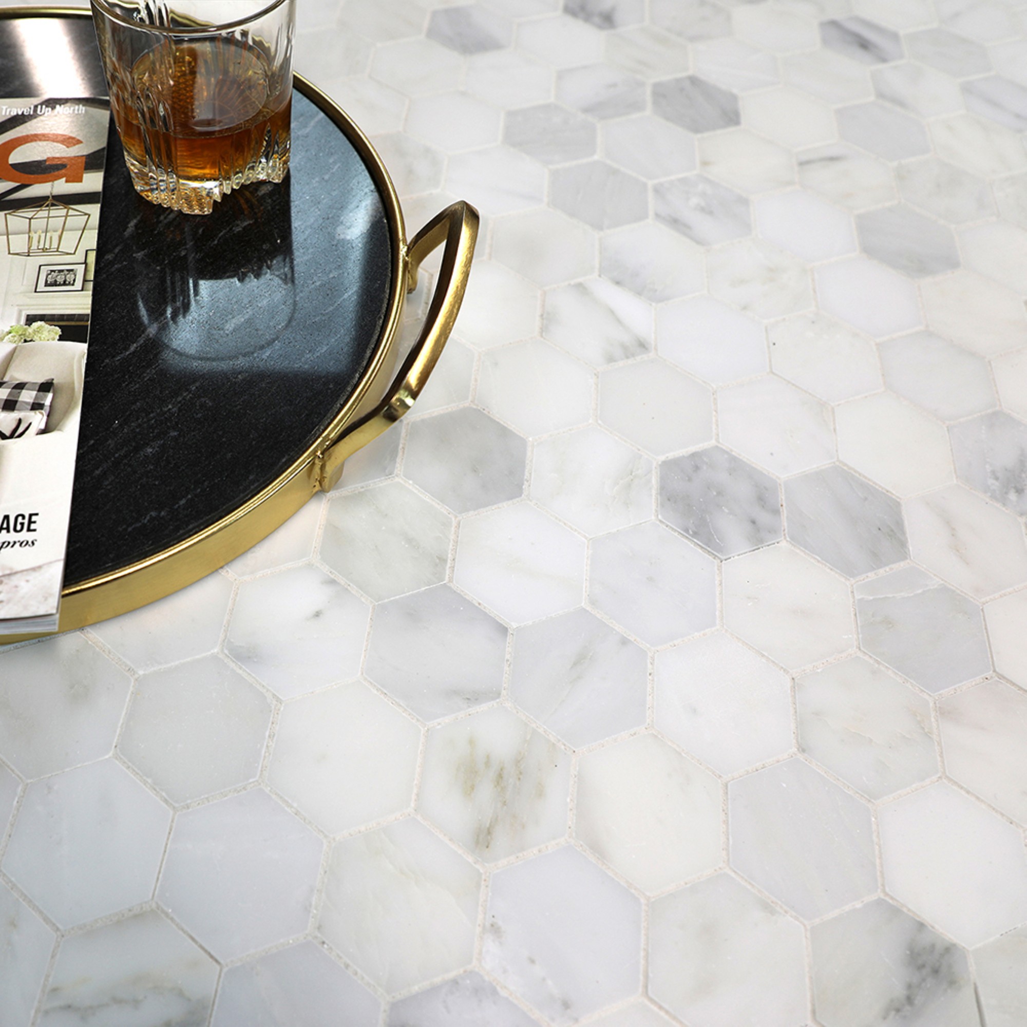 Eastern White Luxury Mosaic Tiles GENROSE Stone + Tile