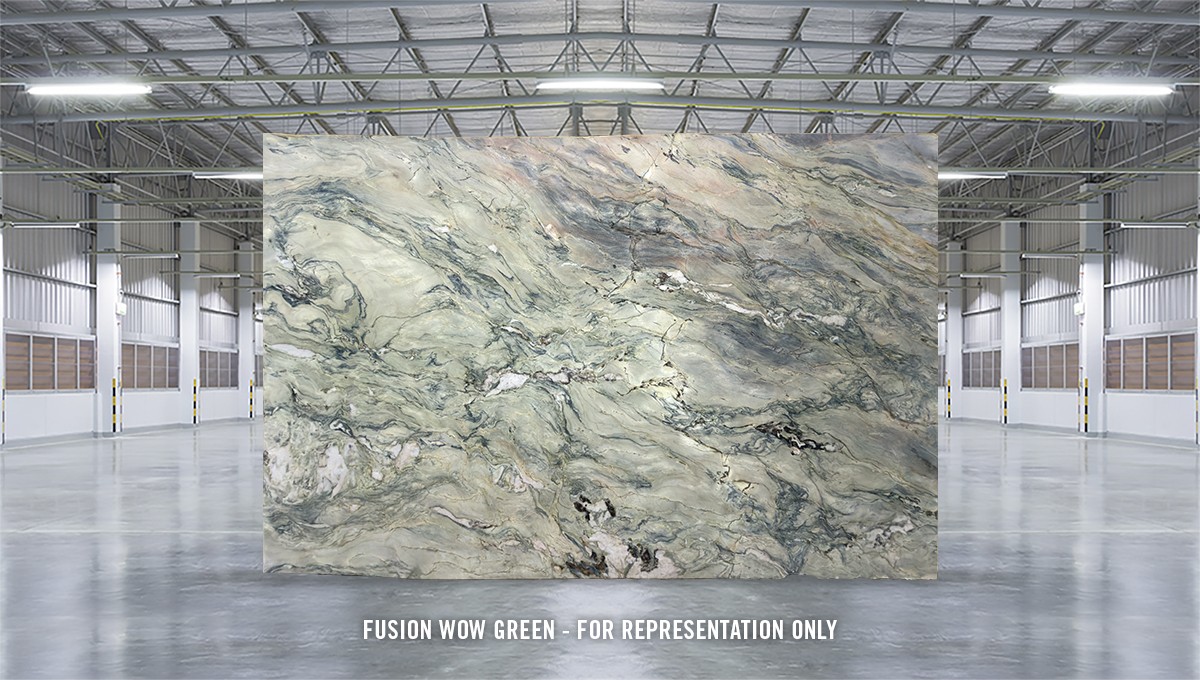 Fusion Wow Green Leather 3cm Slabs | Natural Stone | GENROSE