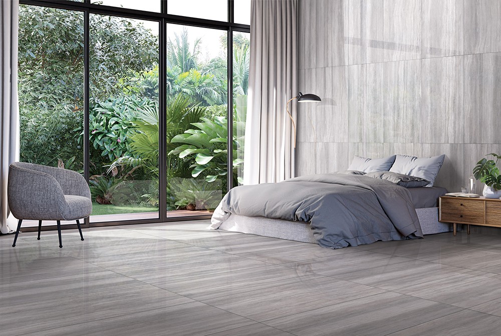 Lazio Grey Polished 24"x48 Porcelain Tile | GENROSE