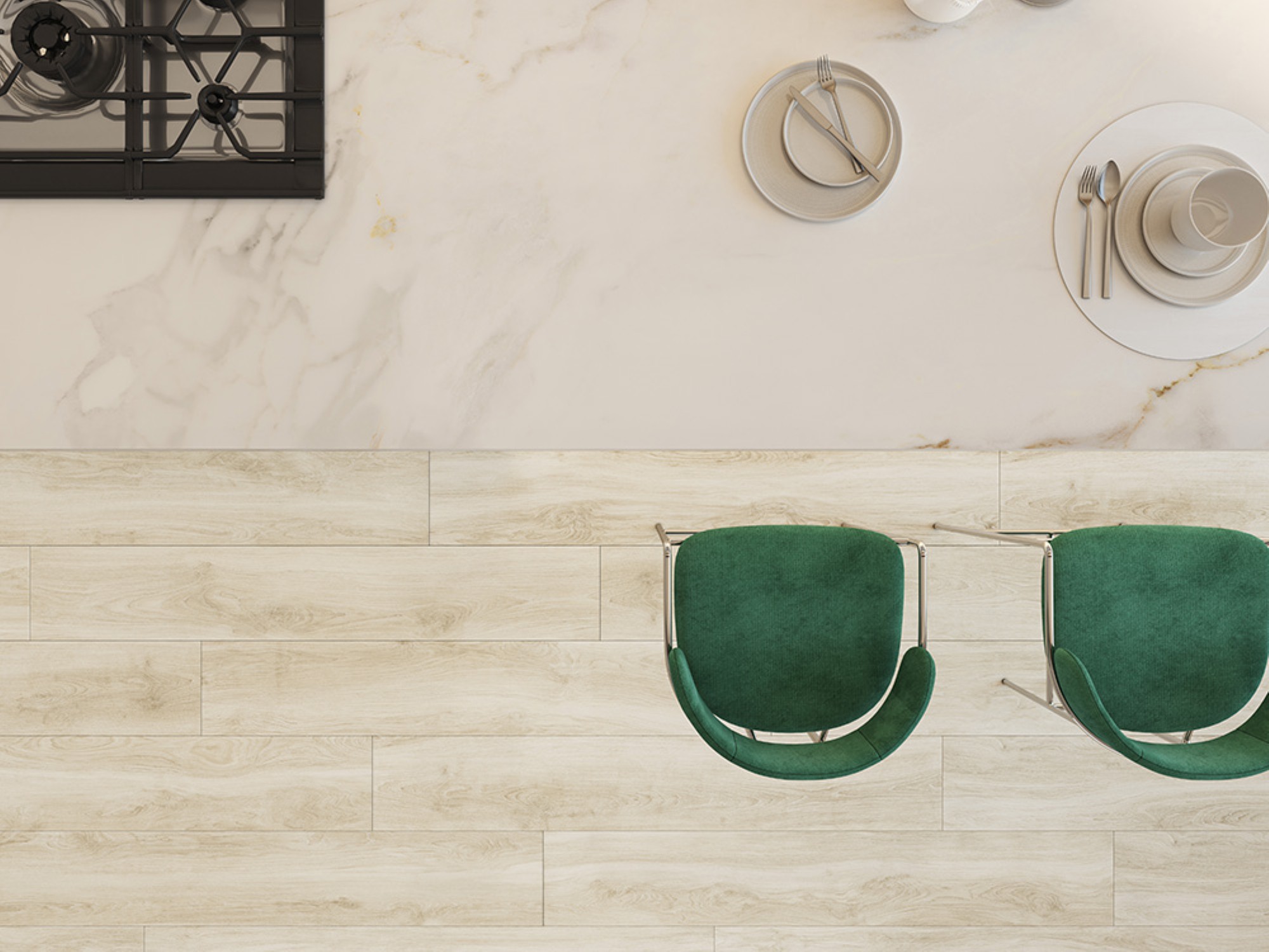 Nottingham Blanco Matte 8"x48 Porcelain Tile GENROSE