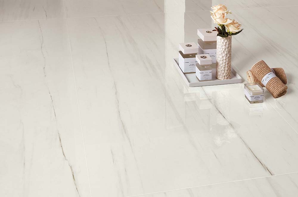 Resplendent Bianco Dolomite Polished 12"x24 Porcelain Tile GENROSE