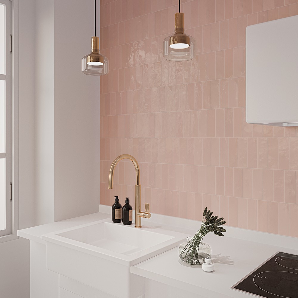 Safi Pink Glossy Ceramic Tile 2