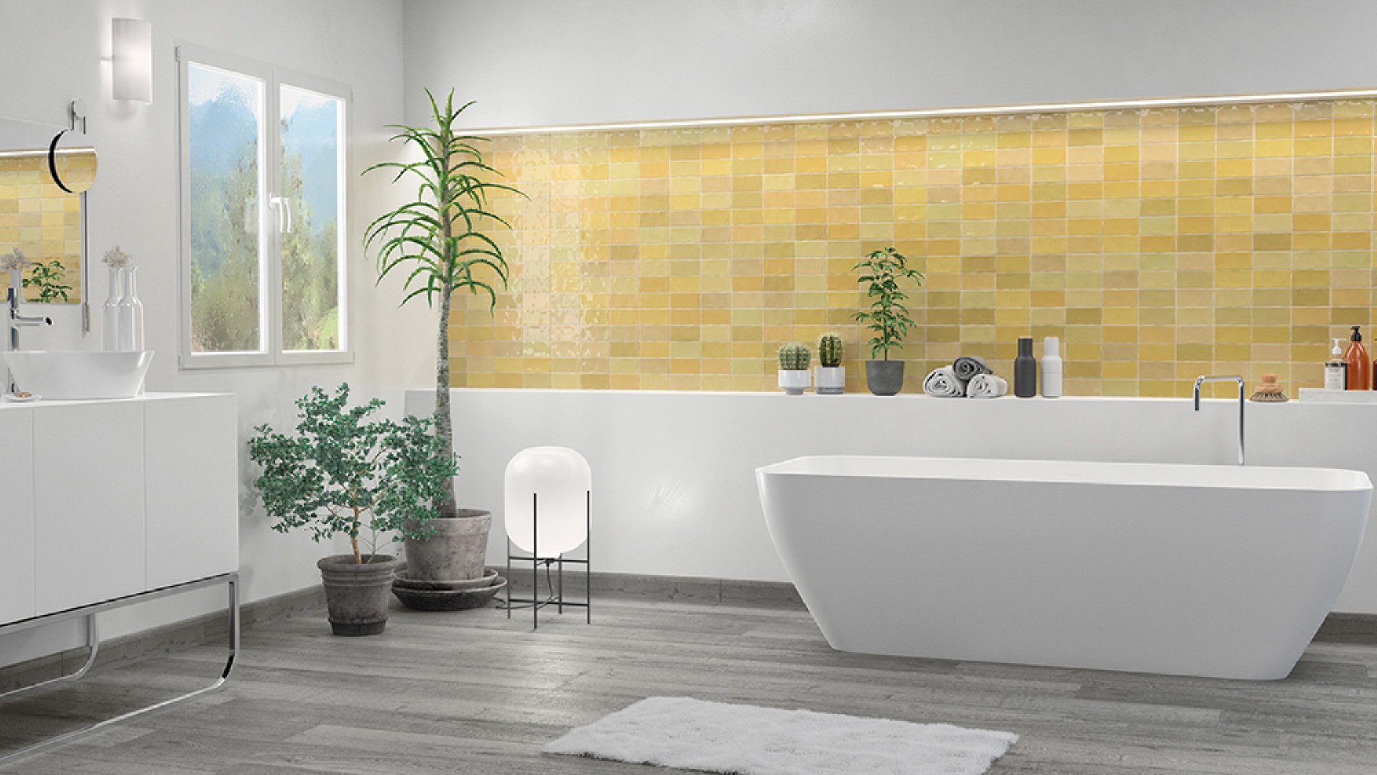 Shadow Mustard Glossy 2.5"x5 Ceramic Tile GENROSE