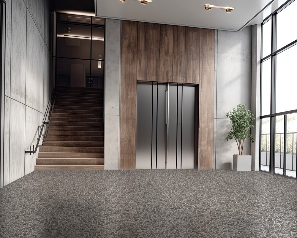 Vicenza Dark Grey Semi Polished 24"X24 Porcelain Tile | GENROSE