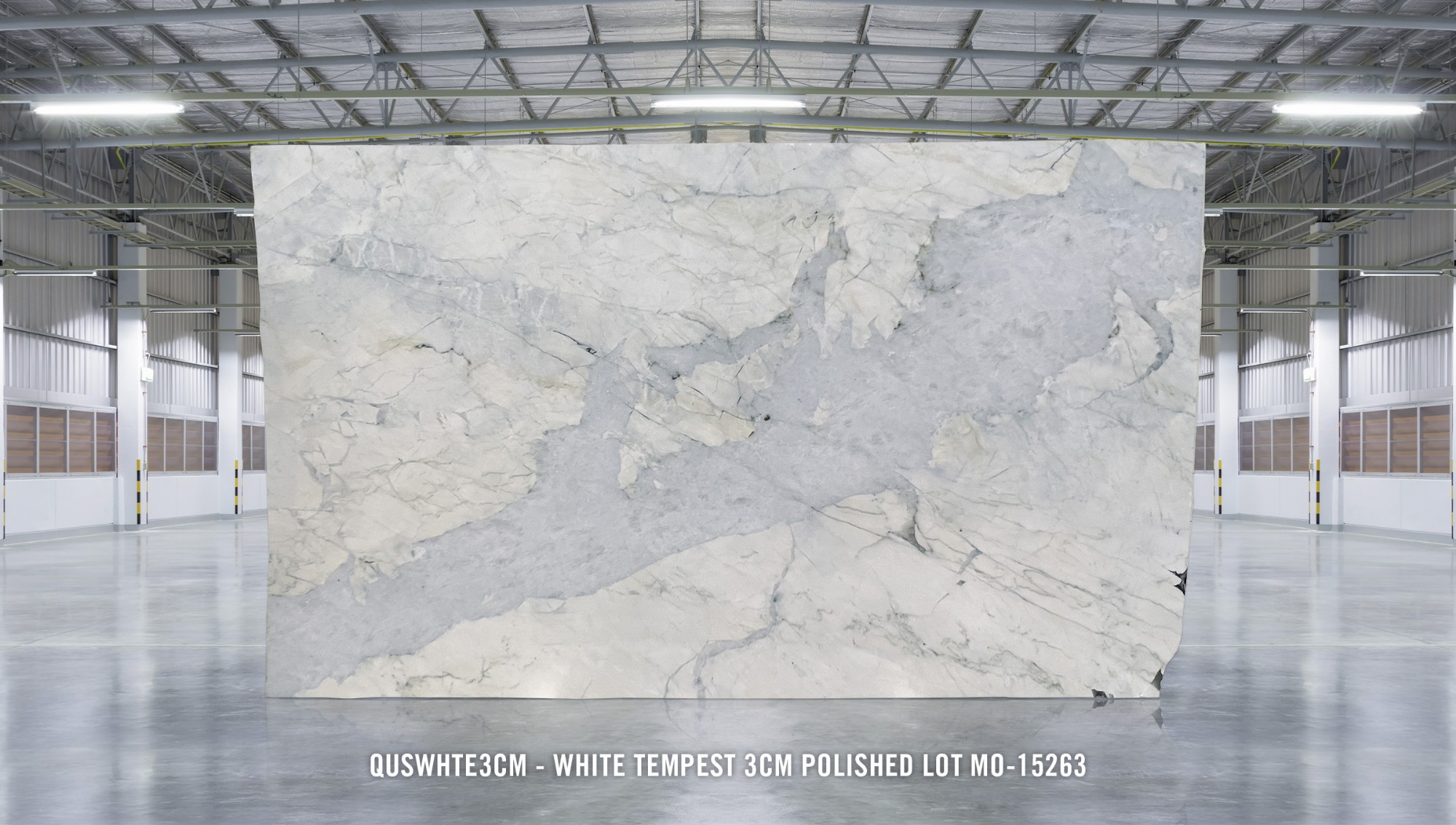White Tempest Quartzite Mix 3cm Polished Slabs Natural Stone