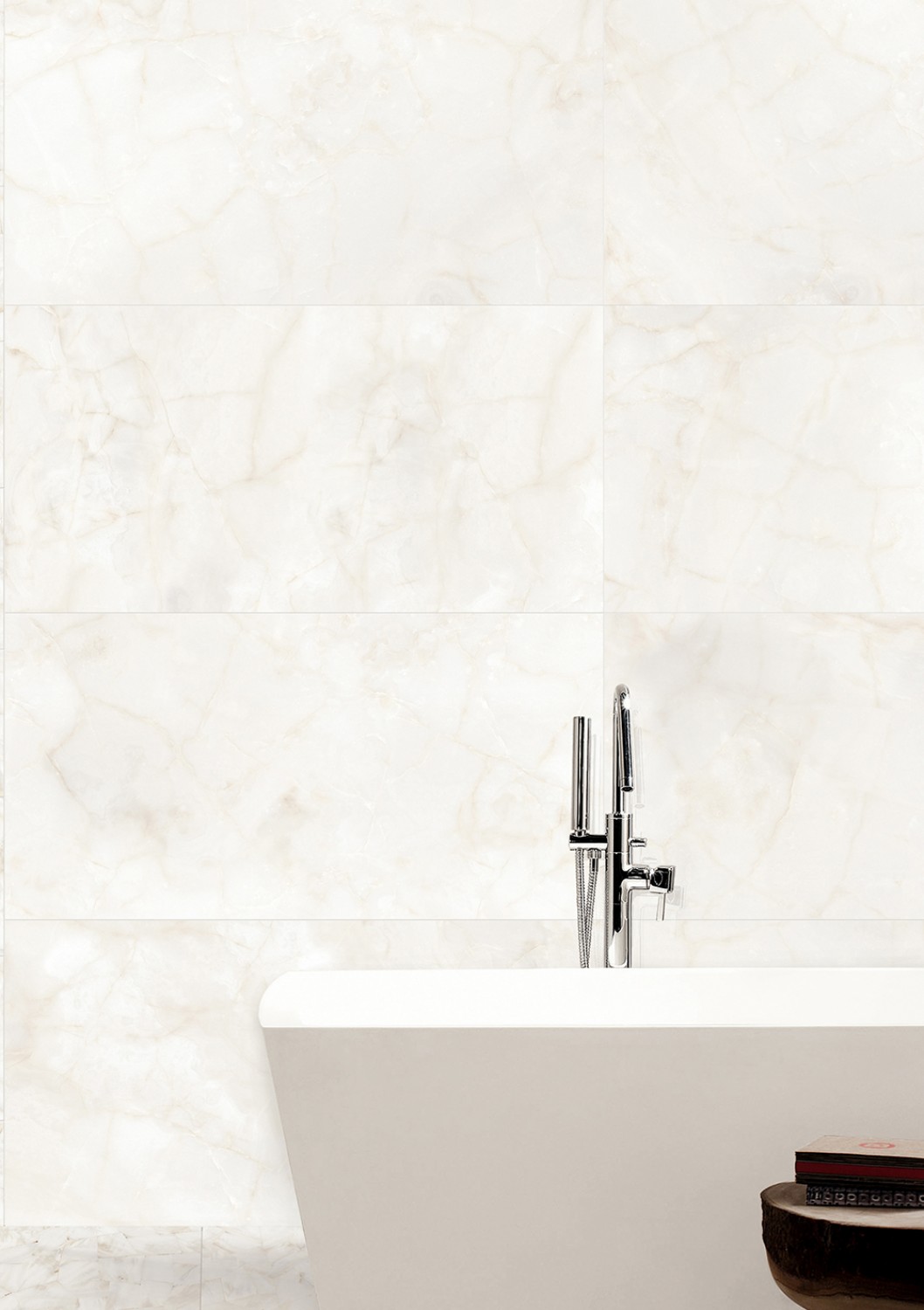 Wisp Avorio/Deco Polished 24 quot X48 quot Porcelain Tile GENROSE