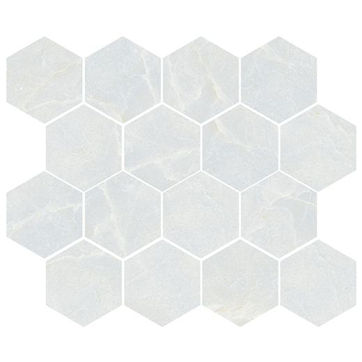 Alabaster Azul Natural 3" Hexagon | Porcelain | Floor/Wall Mosaic