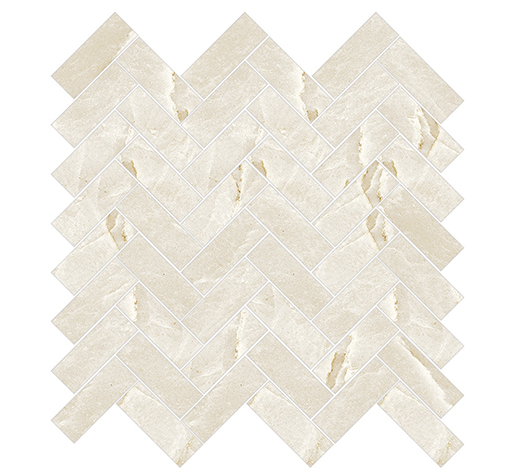 Alabaster Cinza Natural 1"x3" Herringbone | Porcelain | Floor/Wall Mosaic