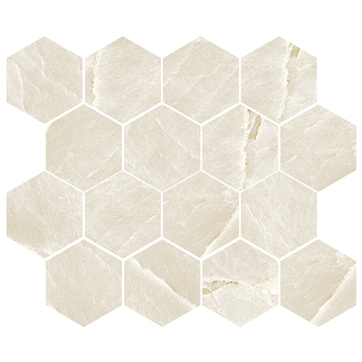 Alabaster Cinza Natural 3" Hexagon | Porcelain | Floor/Wall Mosaic