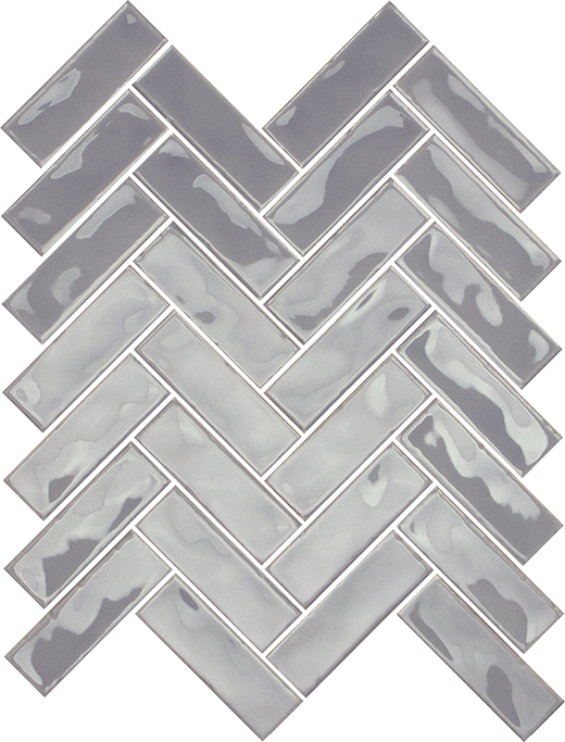 Allure Fumo di Londra Glossy 1"X3" Herringbone | Ceramic | Wall Mosaic