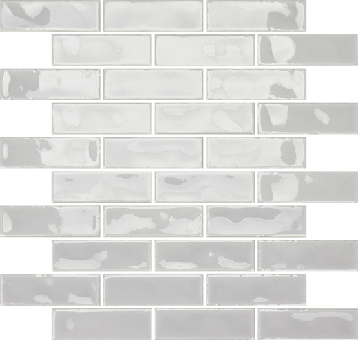 Allure Grigio Chiaro Glossy 1"X3" Brick | Ceramic | Wall Mosaic