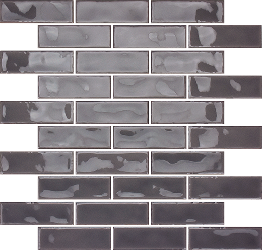 Allure Grigio Scuro Glossy 1"X3" Brick | Ceramic | Wall Mosaic