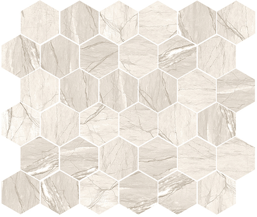Amazon Blond Carved 2" Hexagon | Color Body Porcelain | Floor/Wall Mosaic