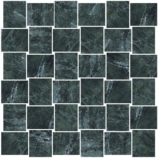 Aosta Alpine Verde Natural/Polished 1.74"x2.06" Intreccio Mosaic | Color Body Porcelain | Floor/Wall Mosaic