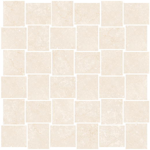 Aosta Botticino Beige Natural/Polished 1.74"x2.06" Intreccio Mosaic | Color Body Porcelain | Floor/Wall Mosaic