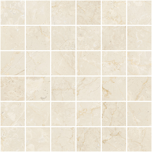 Aosta Botticino Beige Natural 2"x2 | Color Body Porcelain | Floor/Wall Mosaic