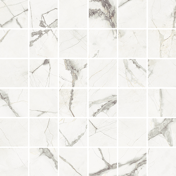 Ardelle Bianco Luce Polished 2"x2" (12x12 Sheet) | Color Body Porcelain | Floor/Wall Mosaic