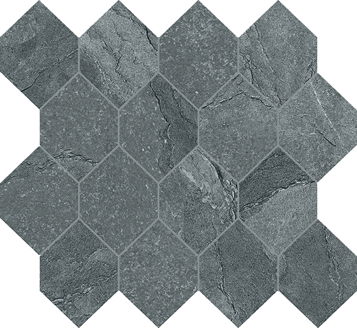 Atrium Blu Matte 4"x3" Hexagon | Color Body Porcelain | Floor/Wall Mosaic