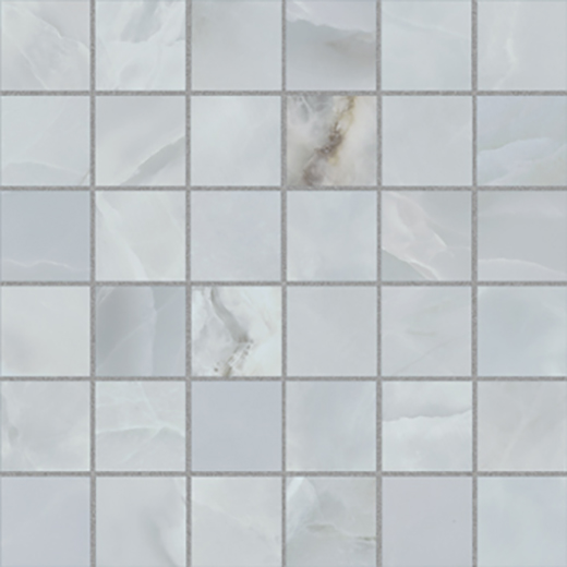 Aurora Light Blue Semi Polished 2"x2" (12"x12" Mosaic Sheet) | Glazed Porcelain | Floor/Wall Mosaic
