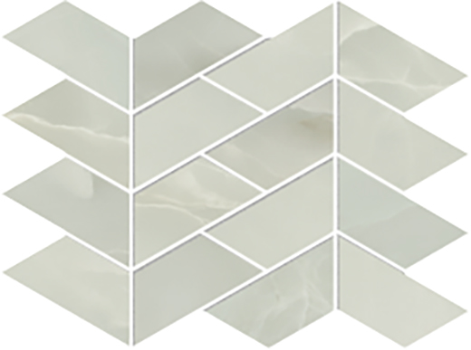 Aurora Light Green Semi Polished 8"x11" Chevron Mosaic | Glazed Porcelain | Floor/Wall Mosaic