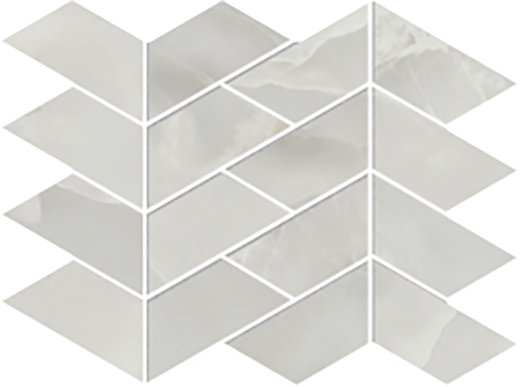 Aurora Light Grey Semi Polished 8"x11" Chevron Mosaic | Glazed Porcelain | Floor/Wall Mosaic