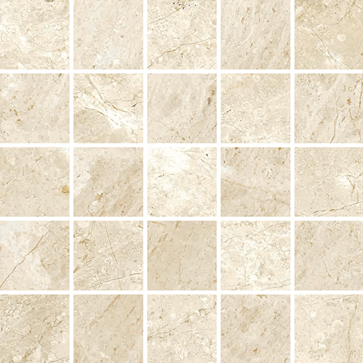 Bakersfield Eggshell Natural 2"x2" Mosaic | Glazed Porcelain | Floor/Wall Mosaic