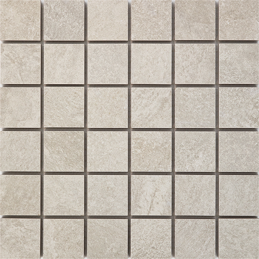 Bedrock Almond Natural 2"x2" Mosaic (12"x12" Sheet) | Color Body Porcelain | Floor/Wall Mosaic