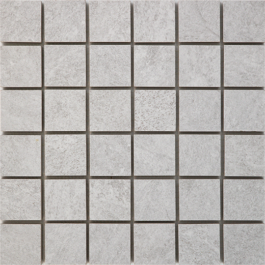 Bedrock White Natural 2"x2" Mosaic (12"x12" Sheet) | Color Body Porcelain | Floor/Wall Mosaic