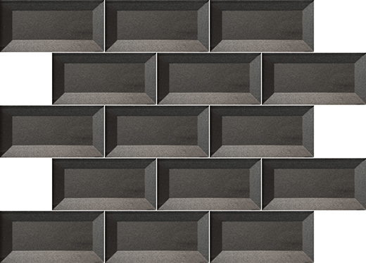 Bevel Glass Grey Glossy 2"x4" (12"x12" Brick Mosaic Sheet) | Glass | Wall Mosaic