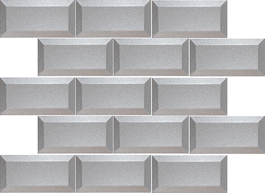 Bevel Glass Silver Glossy 2"x4" (12"x12" Brick Mosaic Sheet) | Glass | Wall Mosaic