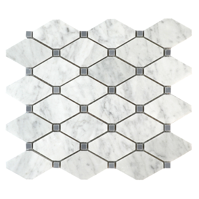Bianco Carrara Mosaics Bianco Carrara Honed Trapezoid Mosaic | Marble | Floor/Wall Mosaic