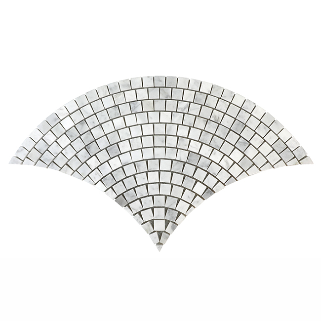 Bianco Carrara Mosaics Bianco Carrara Honed Seashell Mosaic | Marble | Floor/Wall Mosaic