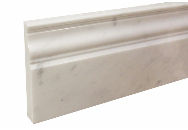 Bianco Carrara Bianco Carrara Polished 12" Baseboard | Marble | Trim