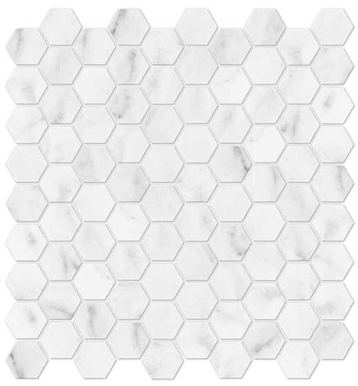 Bianco Venatino Honed 1.25" Hexagon | Marble | Floor/Wall Mosaic