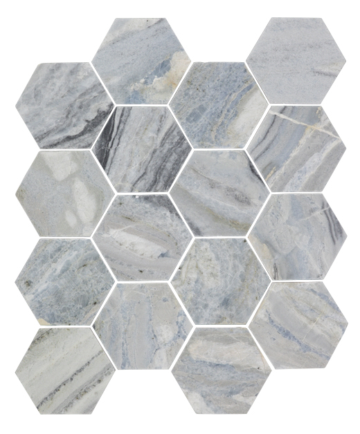 Blue Valley Blue Valley Honed 3" Hexagon | Marble | Floor/Wall Mosaic