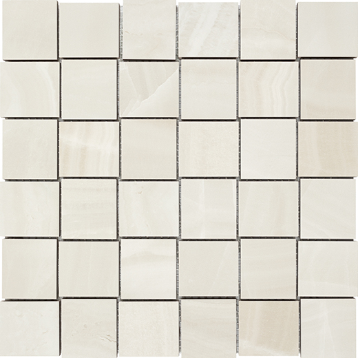 Brasilia Onyx Perola Matte 2"x2" (12"x12" Mosaic Sheet) | Glazed Porcelain | Floor/Wall Mosaic
