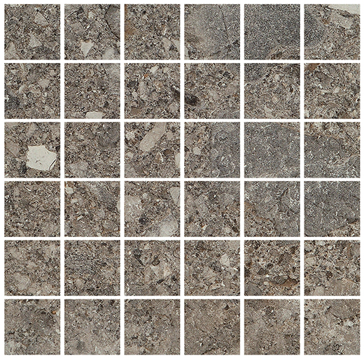 Breccia Antracite Matte 2"x2" Mosaic | Color Body Porcelain | Floor/Wall Mosaic